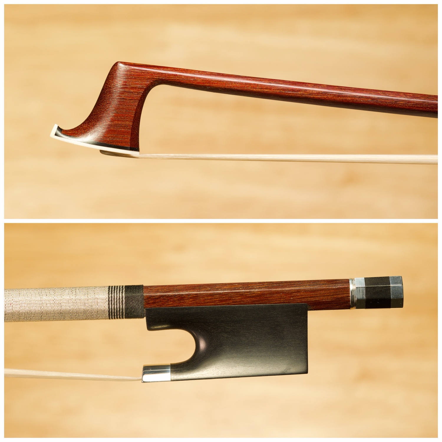 Thomson violin bow Op. 6, head and frog