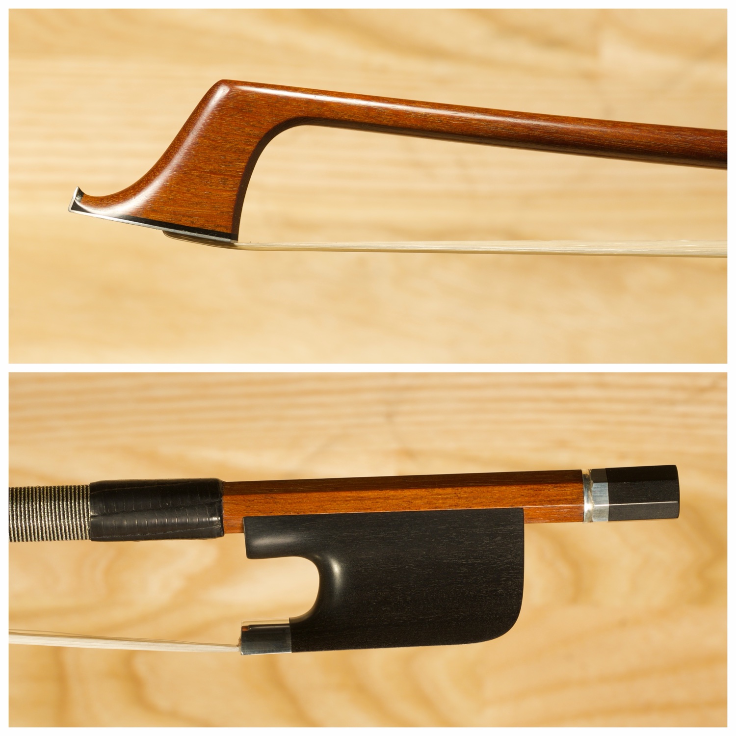 Thomson violin bow Op. 10, head and round frog